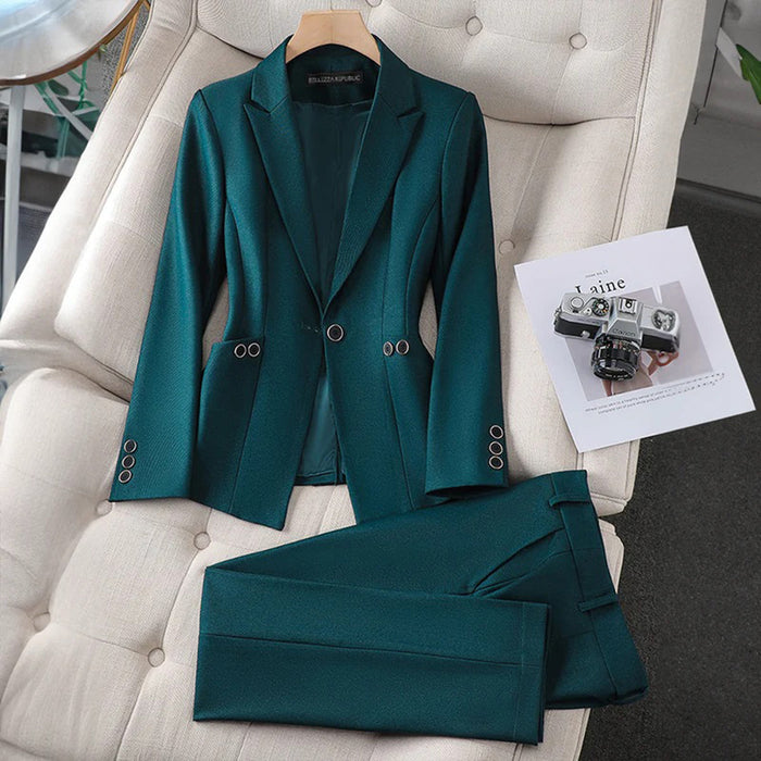 Élégant ensemble blazer et pantalon sur mesure - Vêtements de travail élégants pour femmes