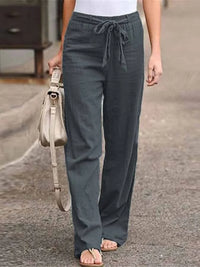 Pantalon large en lin décontracté pour femmes - tenue décontractée parfaite pour le temps chaud