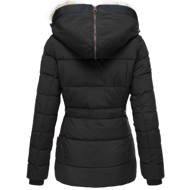 Simone™ Manteau d'hiver élégant doublé de fourrure