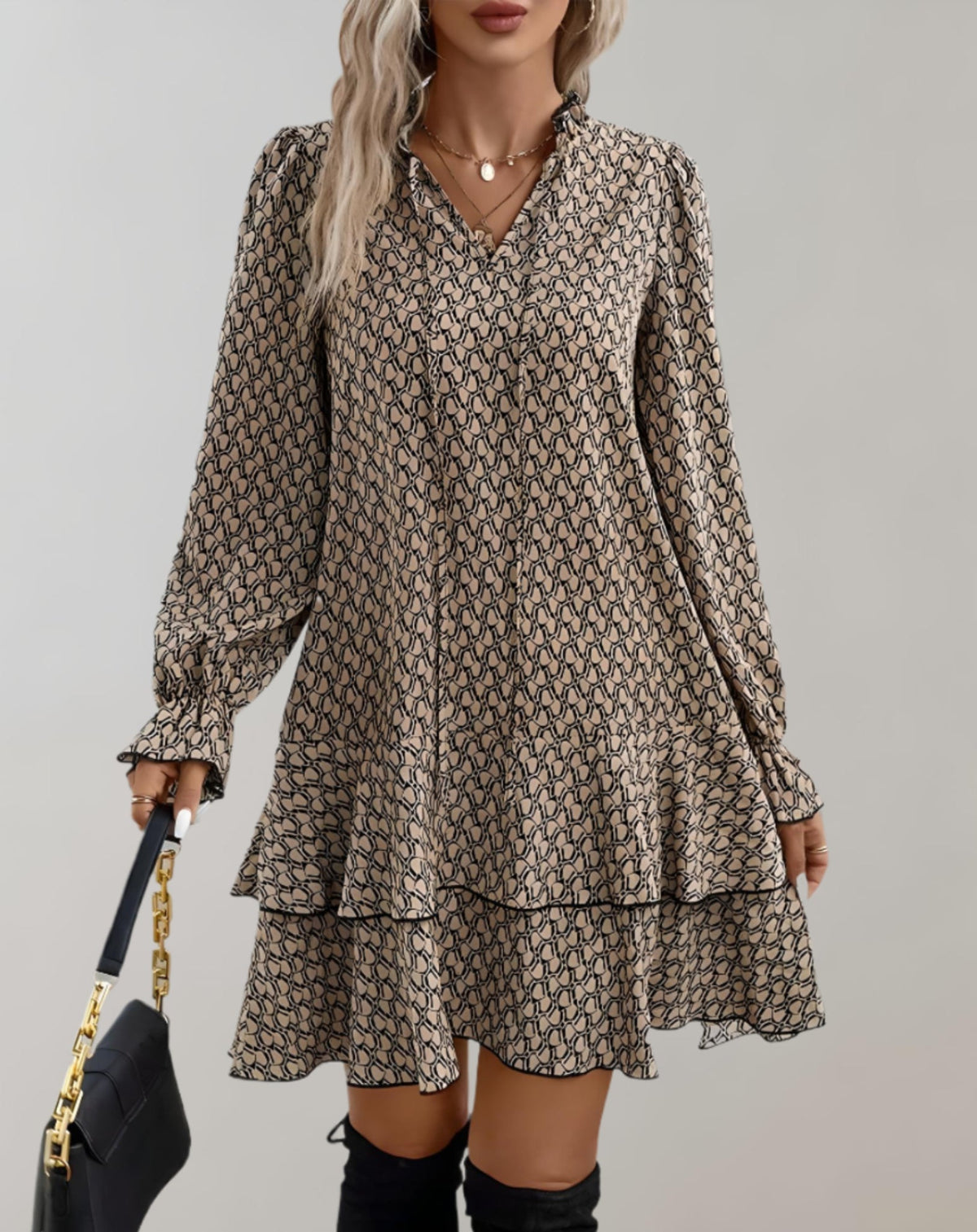 Robe Midi Décontractée à Col en V Légère pour Femmes - Tenue d'Été Confortable