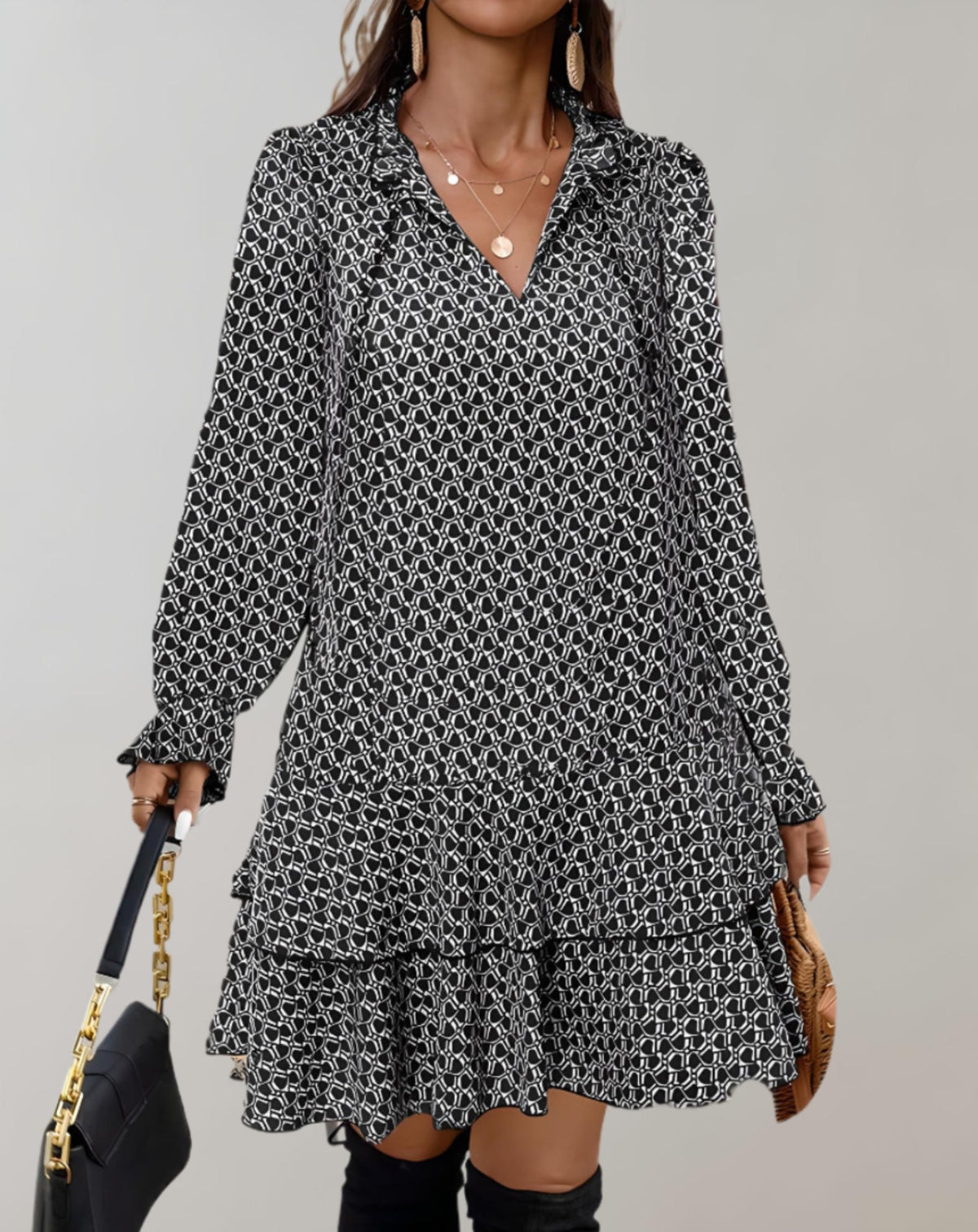 Robe Midi Décontractée à Col en V Légère pour Femmes - Tenue d'Été Confortable