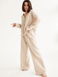 Confort ultime : Pantalon et pull en coton surdimensionnés pour un look chic et décontracté