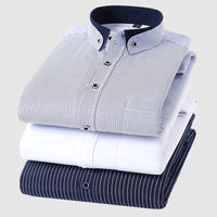Chemise décontractée à manches longues pour hommes en velours à double couche