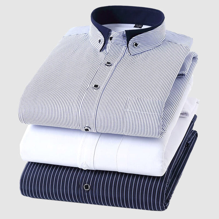 Chemise décontractée à manches longues pour hommes en velours à double couche