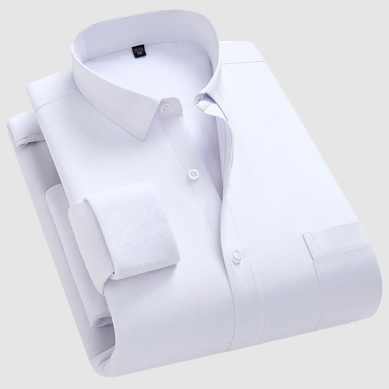 Chemise décontractée à manches longues pour hommes en velours à double couche