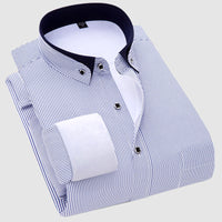 Chemise décontractée à manches longues pour hommes en velours à double couche