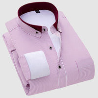 Chemise décontractée à manches longues pour hommes en velours à double couche