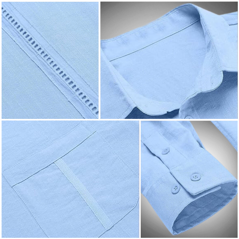 Camisole pour homme à manches longues avec collet classique - Leggera et traspirante, perfetta per uno stile casual ed elegante
