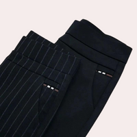 Chic Damen High Waist Stretch Pants - Pantalon élégant à la taille pour un look féminin