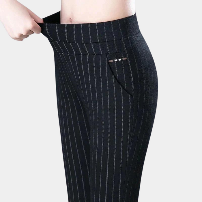 Chic Damen High Waist Stretch Pants - Pantalon élégant à la taille pour un look féminin