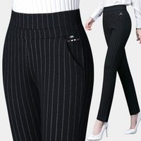 Chic Damen High Waist Stretch Pants - Pantalon élégant à la taille pour un look féminin