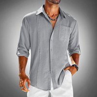 Camisole pour homme à manches longues avec collet classique - Leggera et traspirante, perfetta per uno stile casual ed elegante
