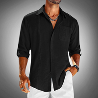 Camisole pour homme à manches longues avec collet classique - Leggera et traspirante, perfetta per uno stile casual ed elegante