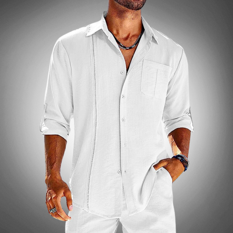 Camisole pour homme à manches longues avec collet classique - Leggera et traspirante, perfetta per uno stile casual ed elegante