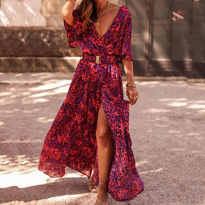 Chic et confortable : Robe longue enveloppante Kimmy pour un look élégant