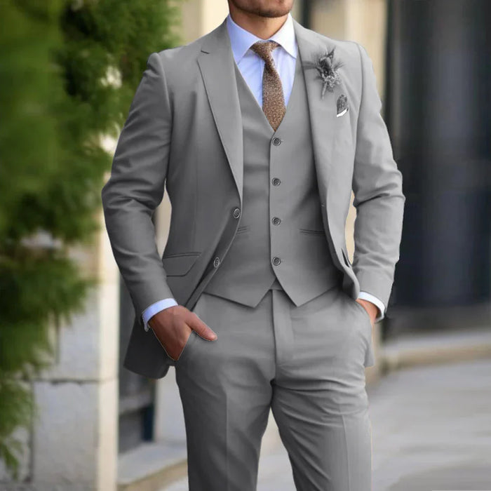 Élégant ensemble 3 pièces pour hommes : blazer, gilet et pantalon d'affaires pour un look professionnel