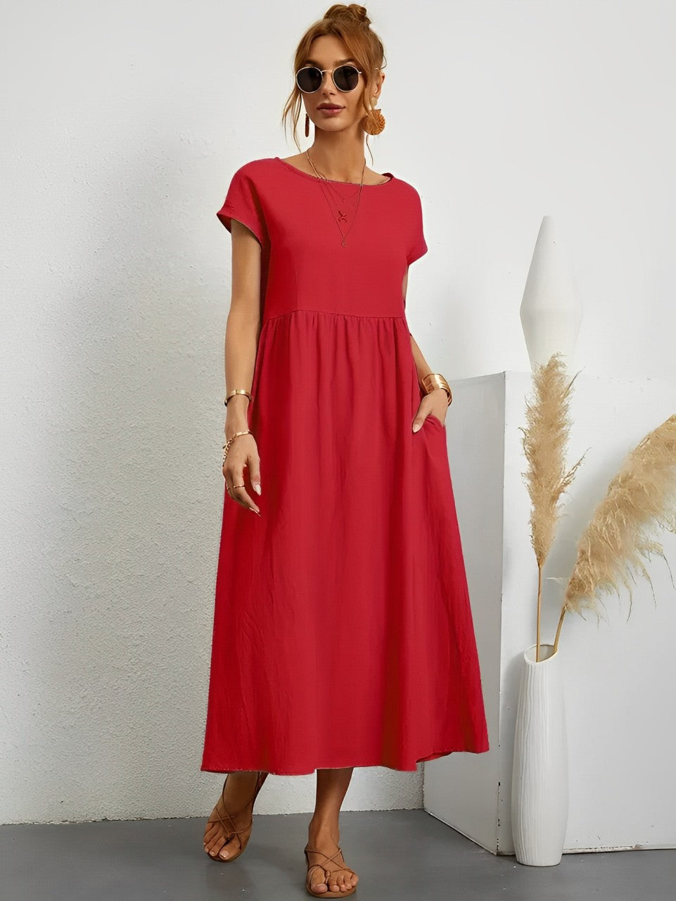 Camille - Époustouflante robe d'été respirante avec coupe confortable pour la chaleur