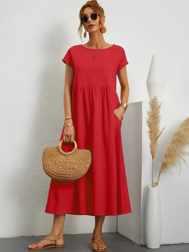 Camille - Époustouflante robe d'été respirante avec coupe confortable pour la chaleur