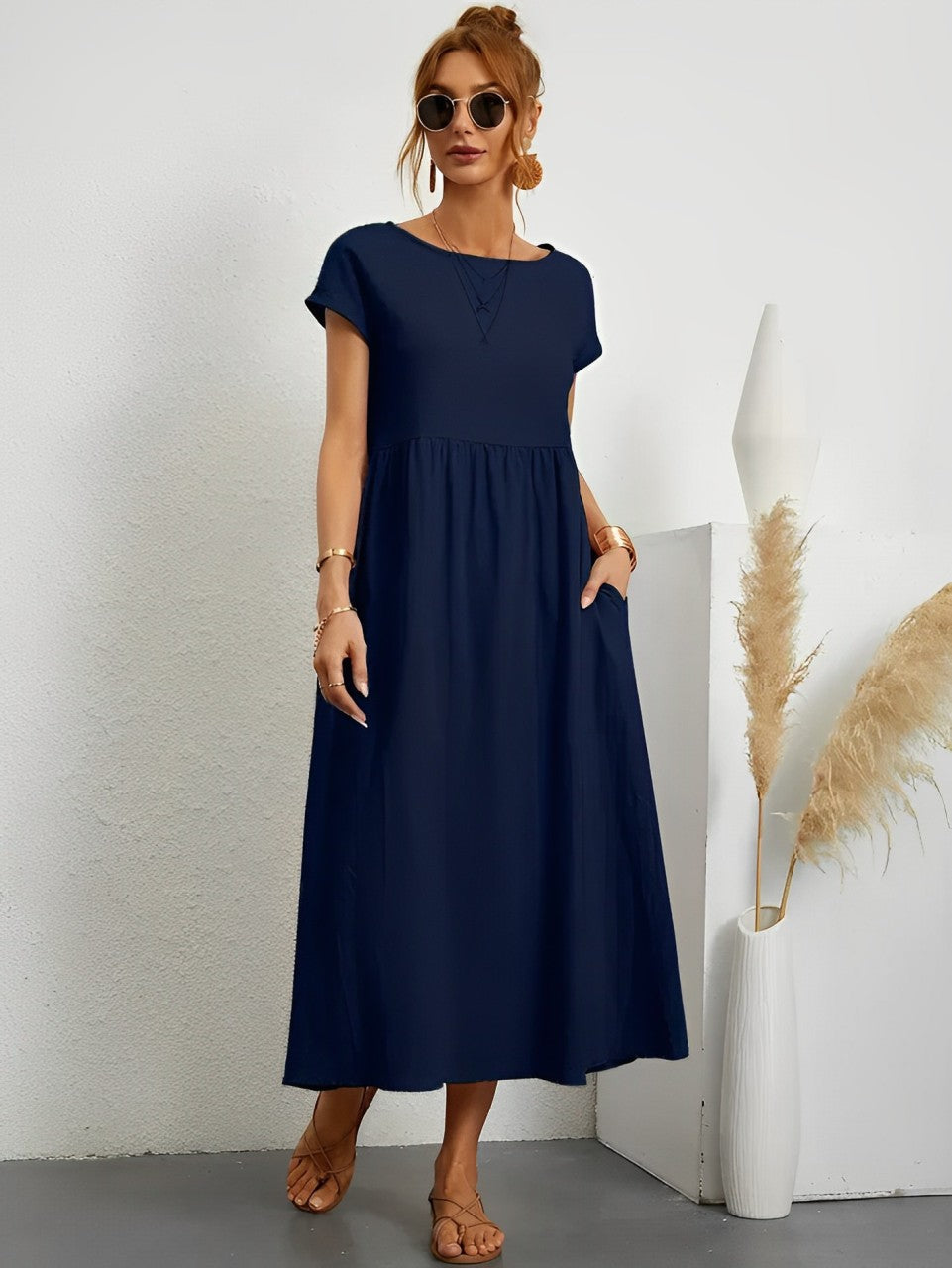 Camille - Époustouflante robe d'été respirante avec coupe confortable pour la chaleur