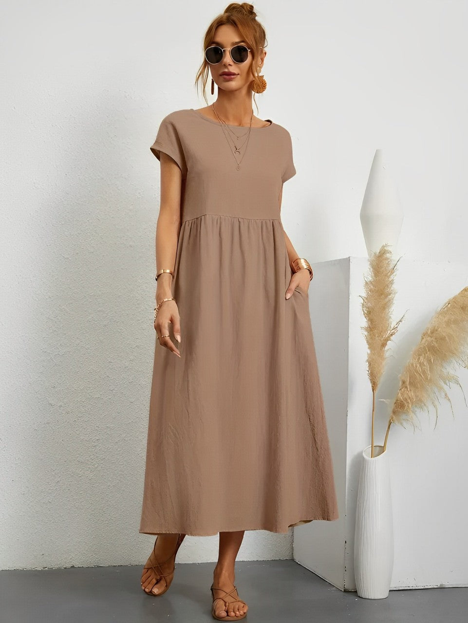 Camille - Époustouflante robe d'été respirante avec coupe confortable pour la chaleur