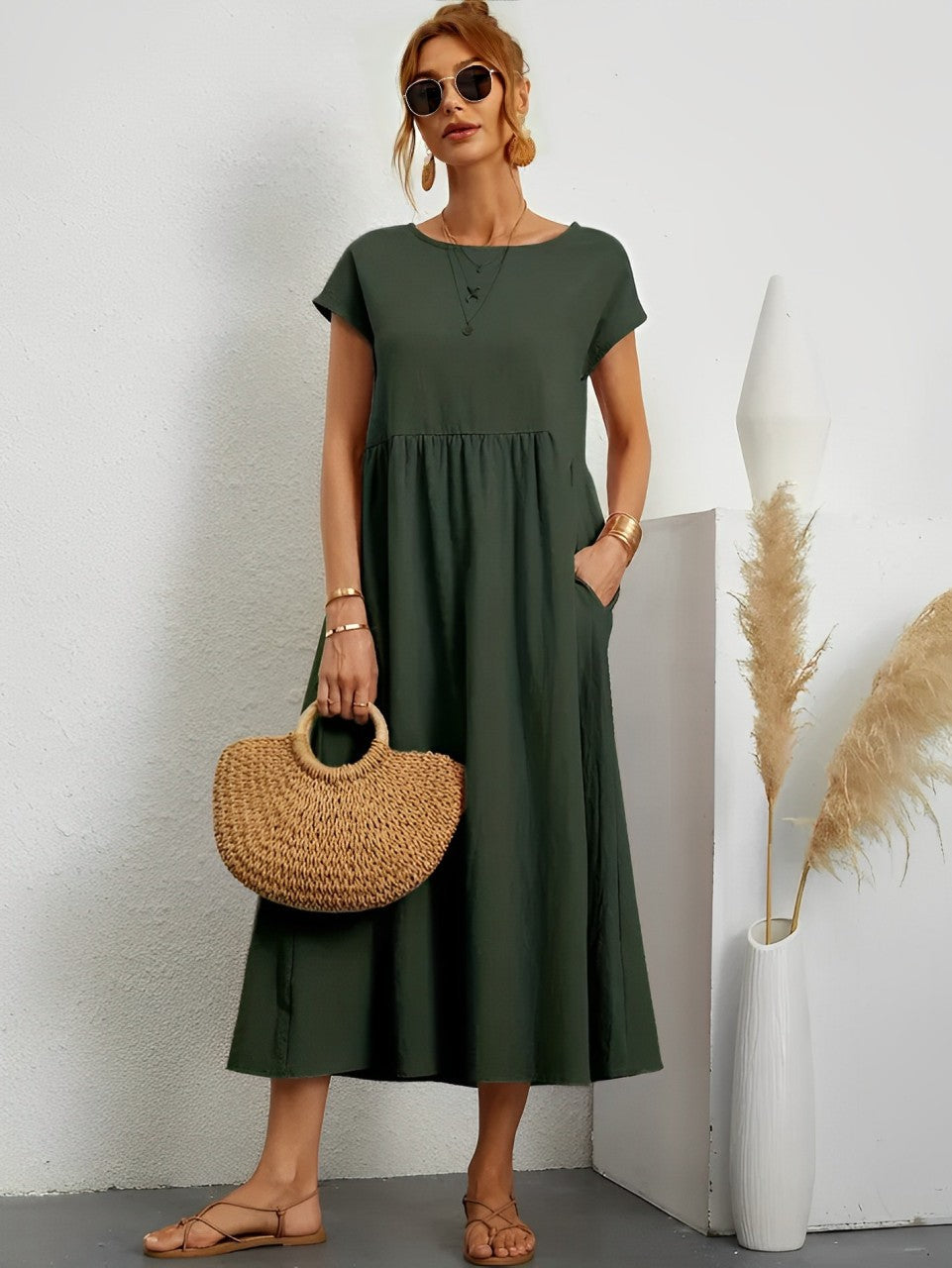 Camille - Époustouflante robe d'été respirante avec coupe confortable pour la chaleur