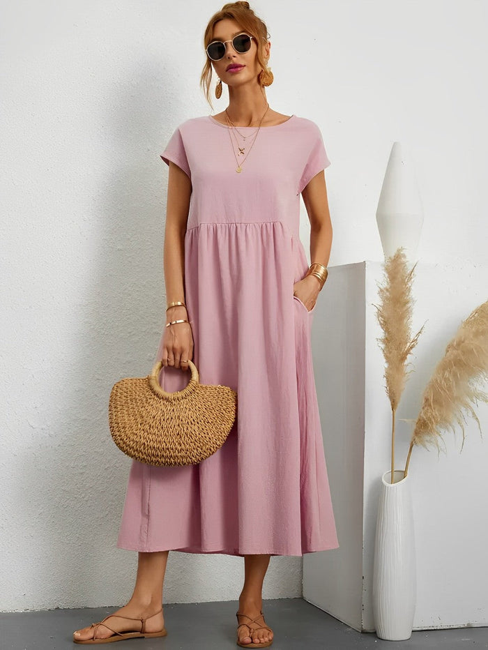 Camille - Époustouflante robe d'été respirante avec coupe confortable pour la chaleur