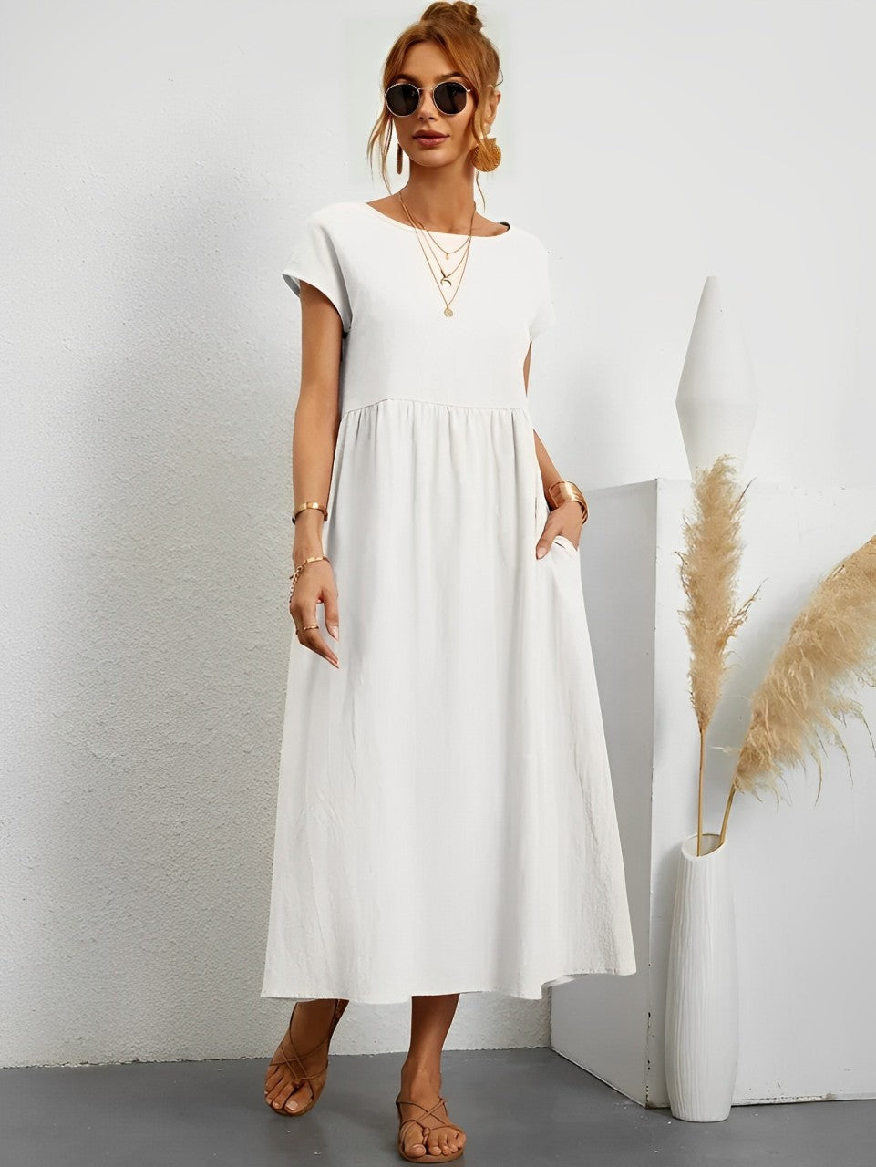 Camille - Époustouflante robe d'été respirante avec coupe confortable pour la chaleur