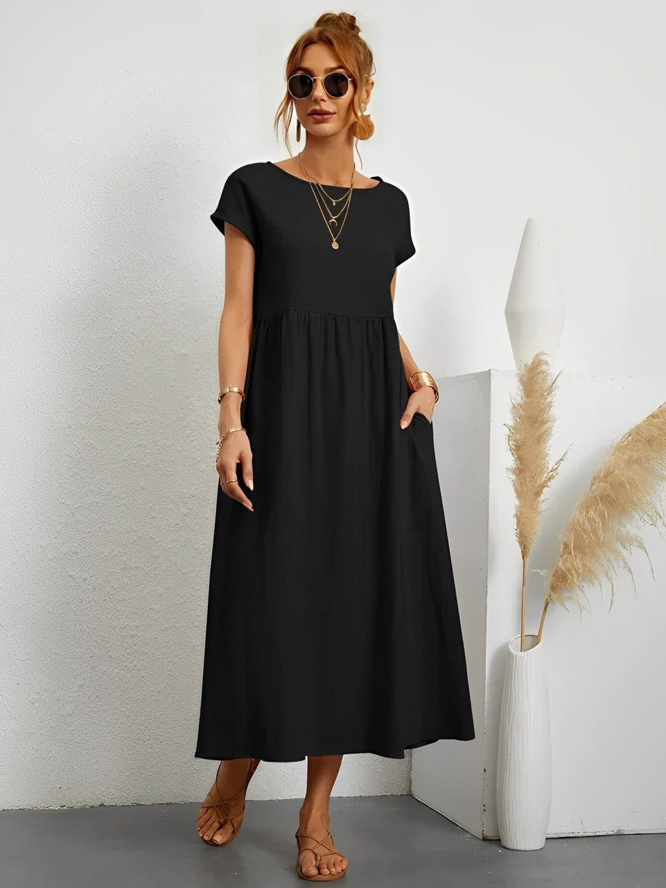 Camille - Époustouflante robe d'été respirante avec coupe confortable pour la chaleur