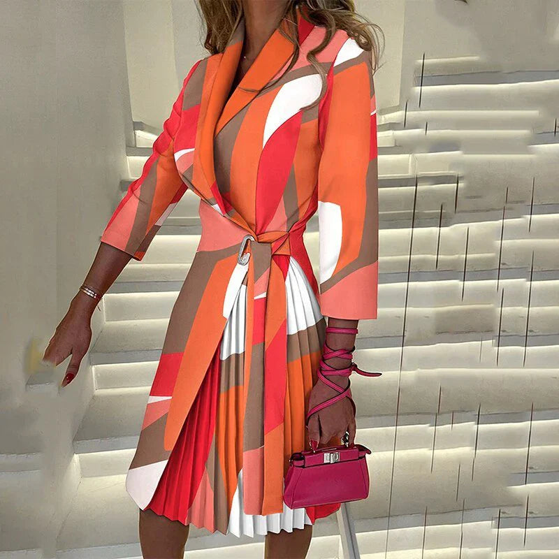 Robe midi élégante avec décolleté en V pour un look sophistiqué