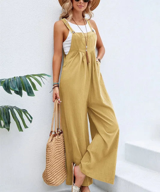 Combinaison décontractée chic pour femmes - coupe confortable avec jambes larges pour les sorties estivales