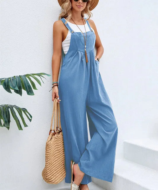 Combinaison décontractée chic pour femmes - coupe confortable avec jambes larges pour les sorties estivales