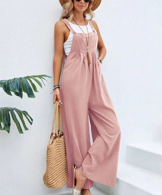 Combinaison décontractée chic pour femmes - coupe confortable avec jambes larges pour les sorties estivales