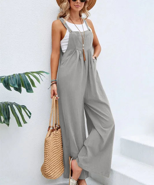 Combinaison décontractée chic pour femmes - coupe confortable avec jambes larges pour les sorties estivales