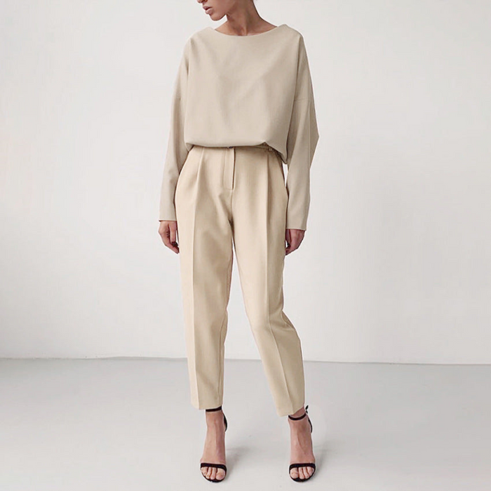 Ensemble 2 pièces décontracté pour femmes, élégant et confortable, comprenant un haut et un pantalon à la mode