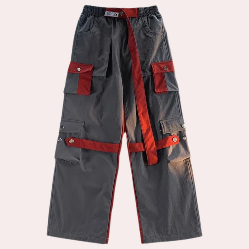 Pantalon cargo gris élégant pour femmes avec des poches pratiques pour le confort et la fonctionnalité
