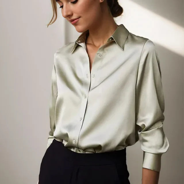 Chemisier en soie élégant - Chemisier ample et sophistiqué pour femmes pour un look élégant