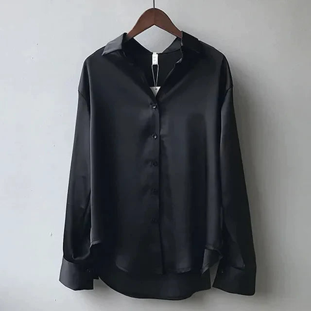 Chemisier en soie élégant - Chemisier ample et sophistiqué pour femmes pour un look élégant
