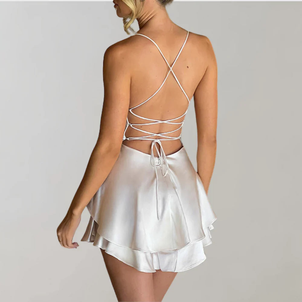 Nynne - Robe d'été élégante à dos ouvert pour des tenues d'été élégantes