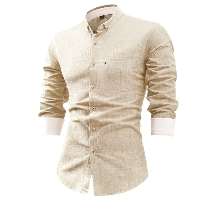 Camisole de l'homme aux formes allongées, slim en coton et lin, avec pochette sur le pied
