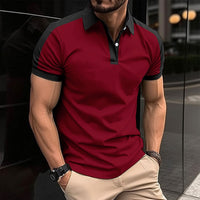 Polo Uomo Slim Fit in Cotone 100% con Colletto e Polsini a Contrasto