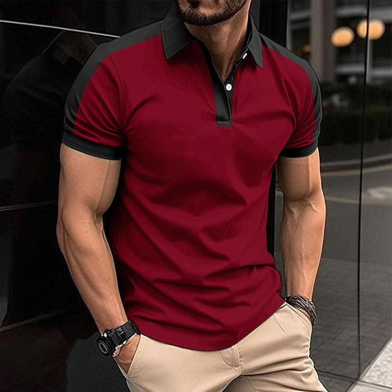 Polo Uomo Slim Fit in Cotone 100% con Colletto e Polsini a Contrasto
