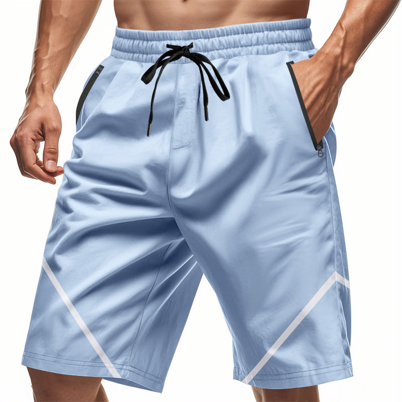 Short de sport pour homme - Tejido ligero de secado rápido - Corte holgado - Largo hasta la rodilla - Bolsillos con cremallera