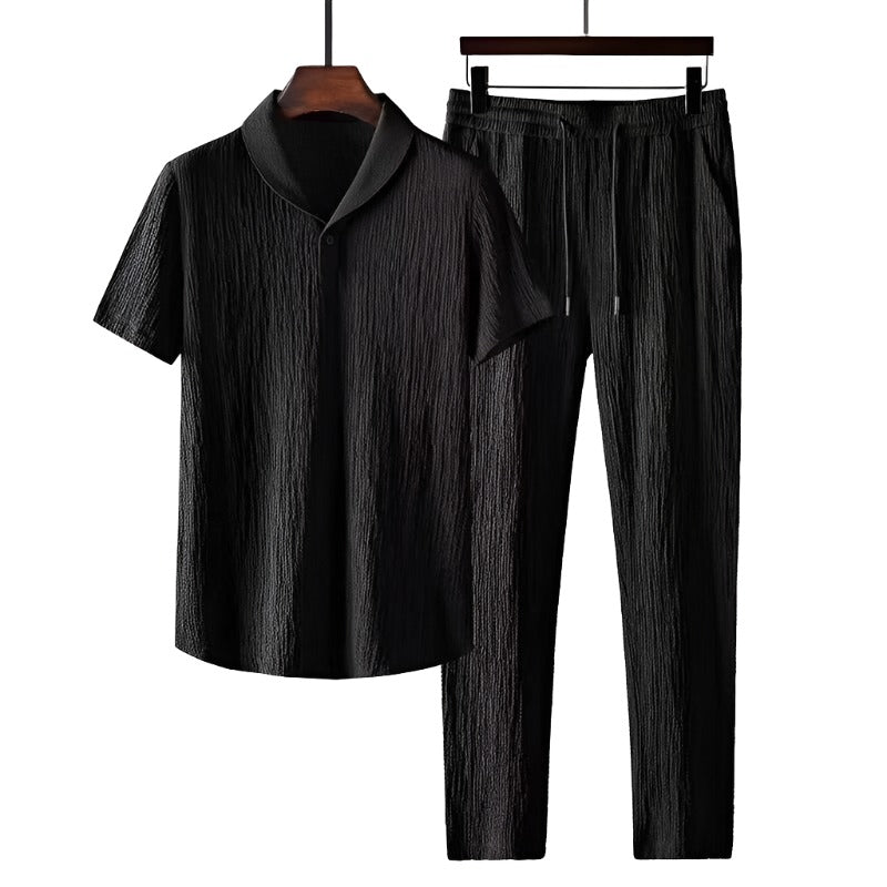 Matthijs | Elégant ensemble polo et pantalon en coton pour un look élégant