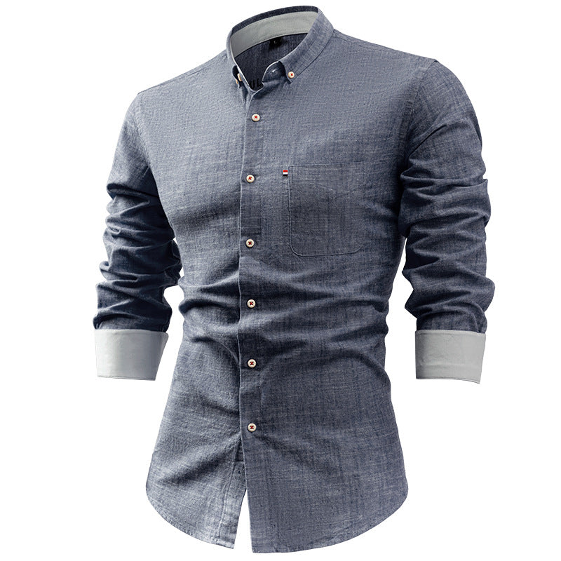 Camisole de l'homme aux formes allongées, slim en coton et lin, avec pochette sur le pied