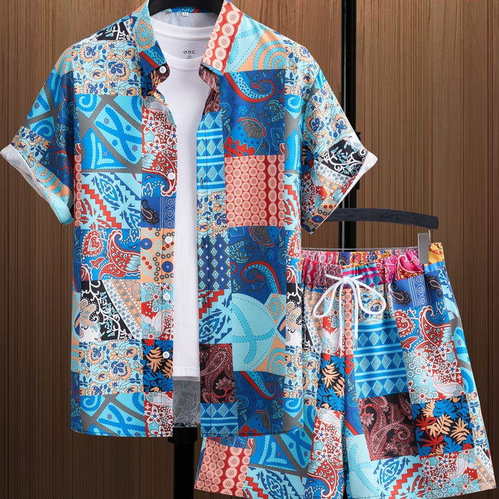 Ensemble de camisoles de manga courtes et de pantalons courts pour homme