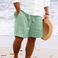 Pantalon Corti da Uomo - Combinazione di Cotone e Lino - Vestibilità comoda - Vita con coulisse - Tasche multiple