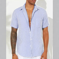 Camisole décontractée pour hommes - mélange d'algues - fermeture à glissière - manteau court - rayons verticaux