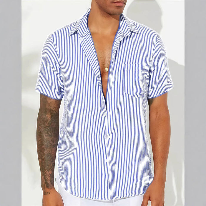 Camisole décontractée pour hommes - mélange d'algues - fermeture à glissière - manteau court - rayons verticaux