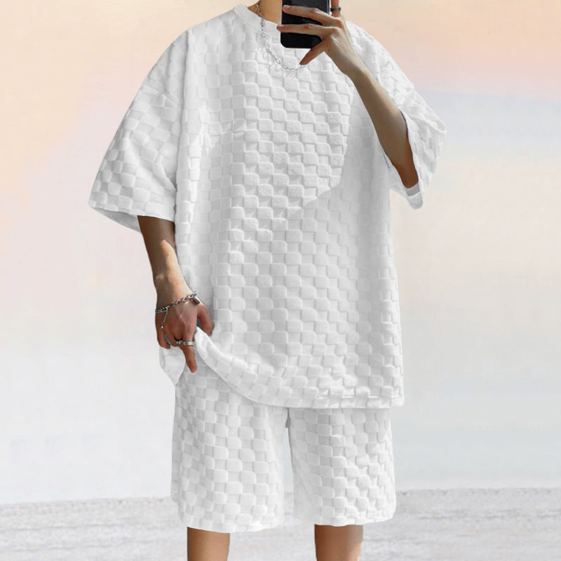 Ensemble Décontracté Homme - Tissu Jacquard - Chemise Oversized & ShortRelaxation