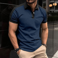 Polo Uomo Slim Fit in Cotone 100% con Colletto e Polsini a Contrasto